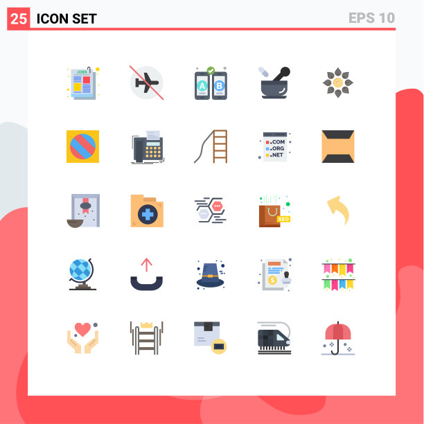 移动界面平色设25个象形图图片下载