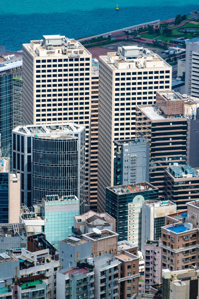 香港市区的太平山顶视点图片下载