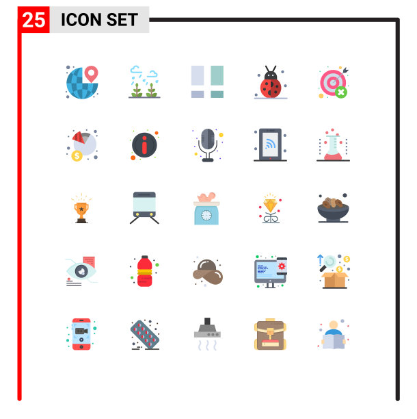 可编辑线包25个简单的平面颜色图片下载