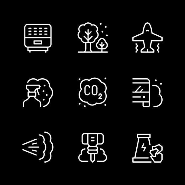 空气污染线条图标图片下载