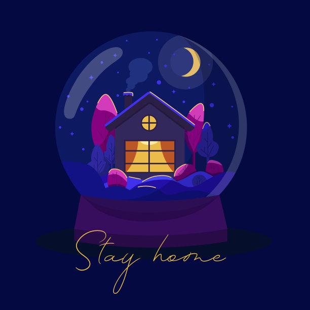 雪球中的魔法房子图片下载