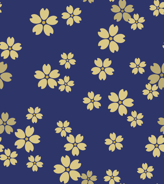 日本下落黄金樱花向量无缝模式图片下载