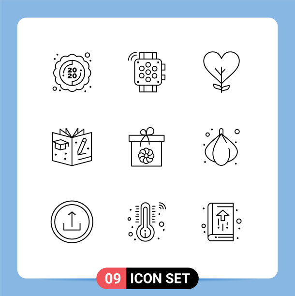 可编辑的线包9简单轮廓框图片下载