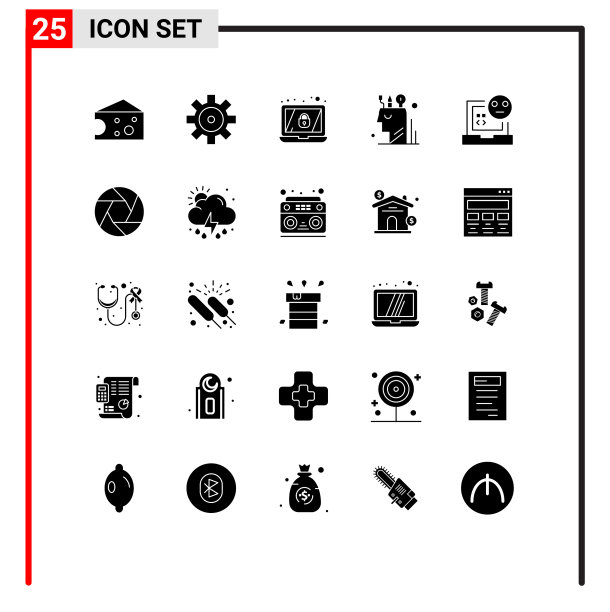 现代设置了25个立体象形文字和符号等图片下载