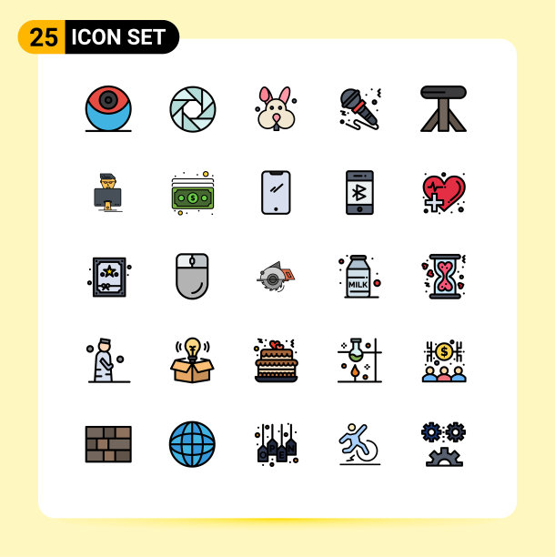 25个创意图标的现代符号和符号图片下载