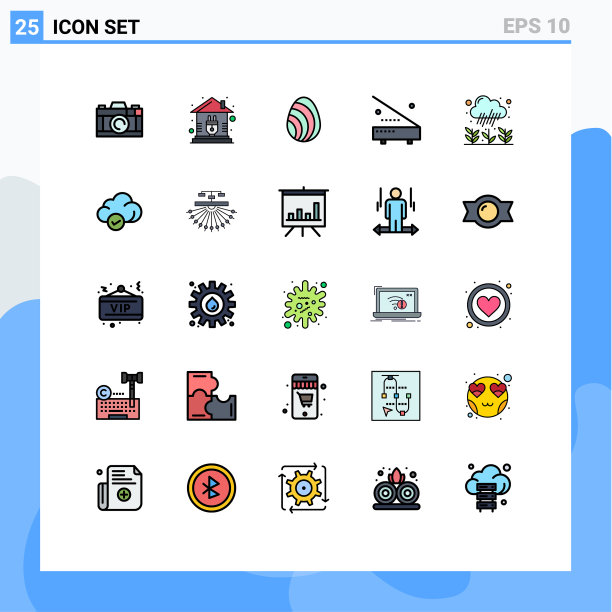 25个创意图标的现代符号和符号图片下载