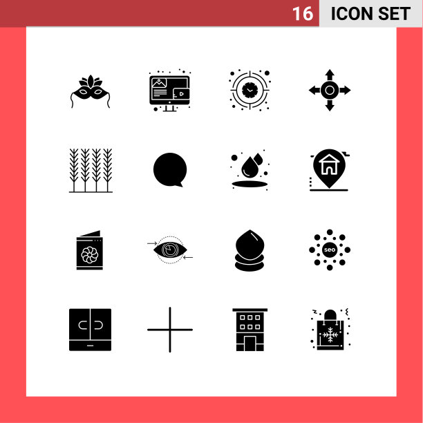 现代集16个立体象形文字和符号等图片下载