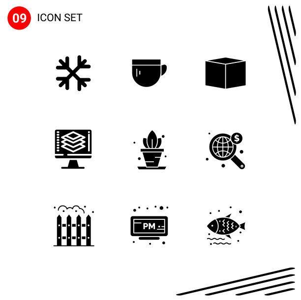 9 .创意图标的现代标志和符号图片下载