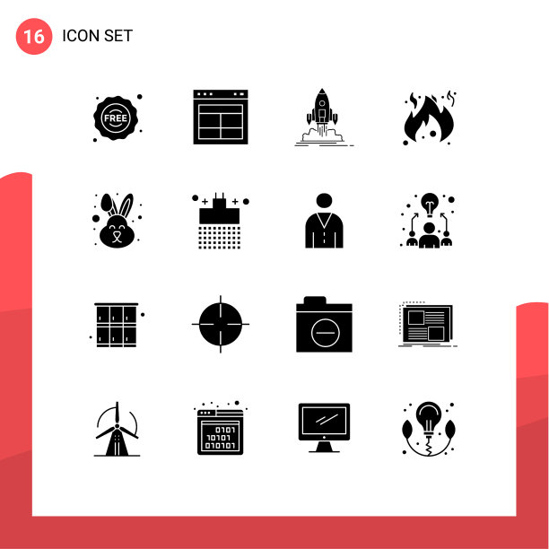 移动界面立体字形设置16个象形文字图片下载