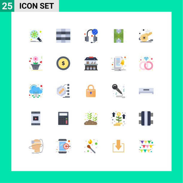 现代set 25 flat colors象形足球图片下载