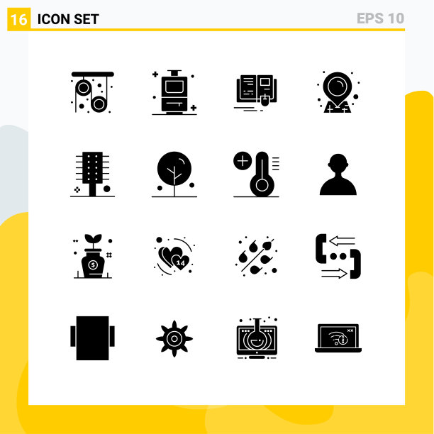 将16个实字形、符号和符号分组图片下载