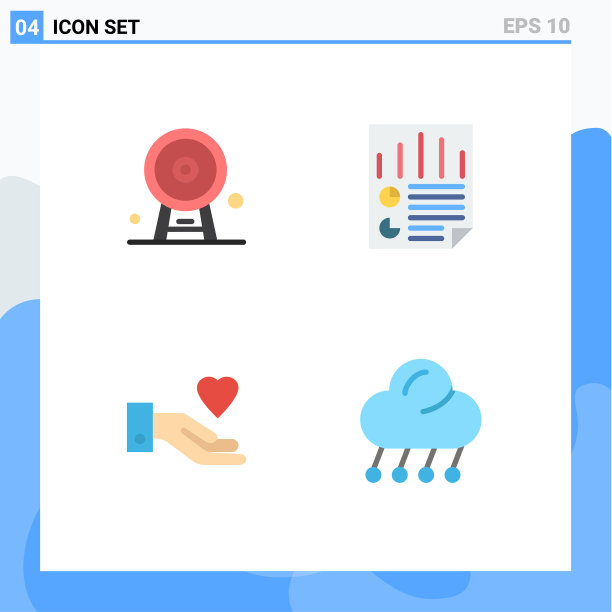 平面图标包的4个通用符号图片下载