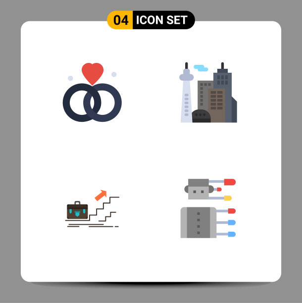 包4创意平面图标爱业务图片下载