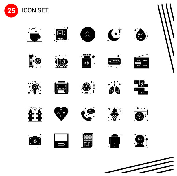 包25个创造性固体符号饮料图片下载