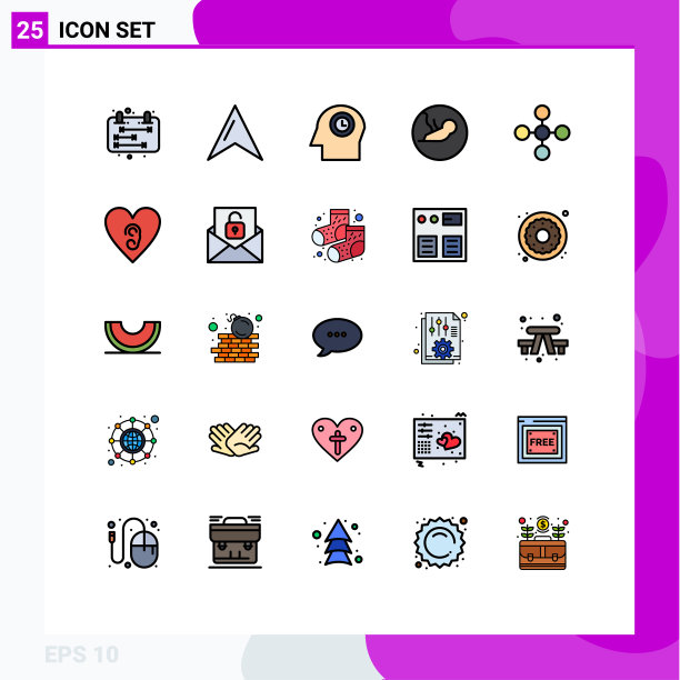 25个创意图标的现代符号和符号图片下载