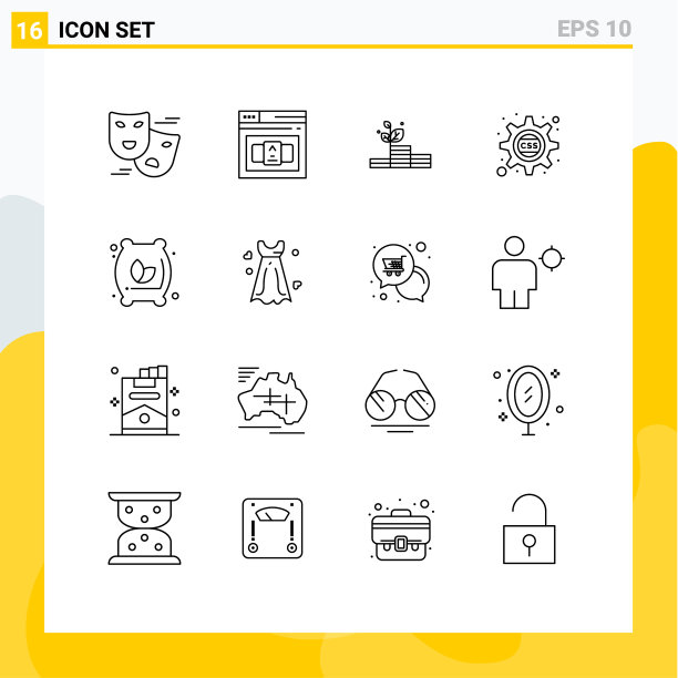 16个创意图标的现代标志和符号图片下载