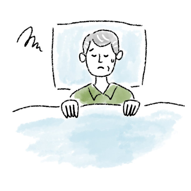 失眠男人资深水彩画图片下载