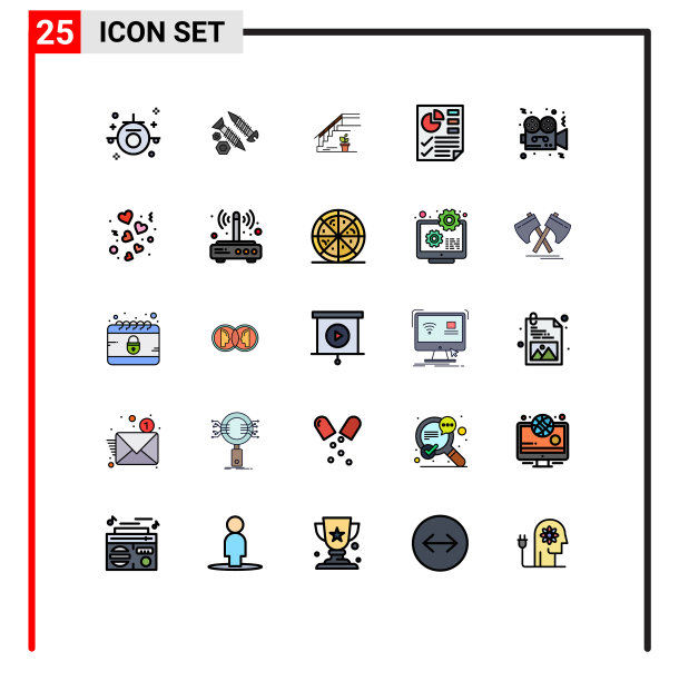 25个通用填充线平色标志符号图片下载