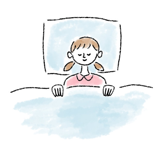 愉快的睡眠女孩水彩画图片下载