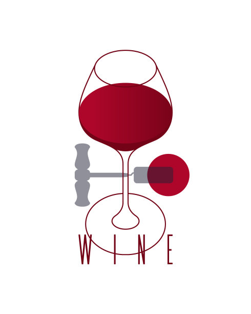 带有酒和开瓶器的葡萄酒杯。图标，矢量旗帜与红酒在一个葡萄酒杯。酒庄，酒店，葡萄园的图片。设计品酒、菜单、酒单等元素。图片下载