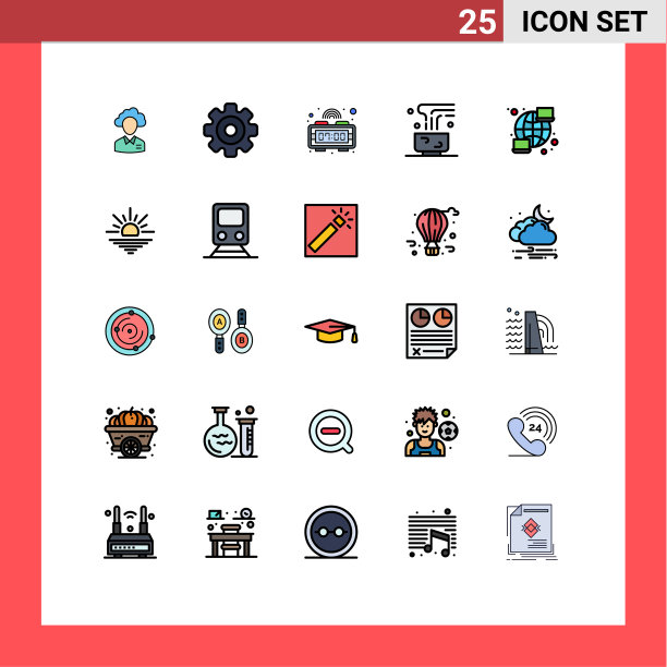 25个通用填充线平色标志符号图片下载