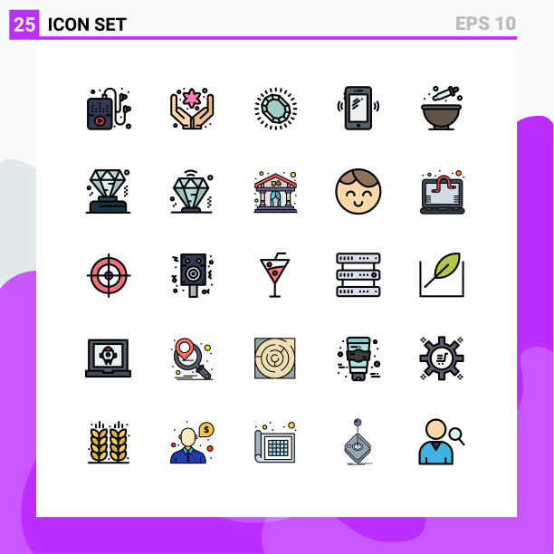 25个通用填充线平色标志符号图片下载