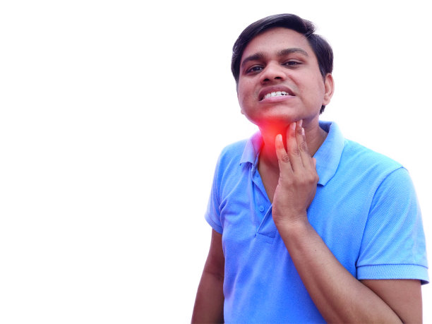 男人因感冒摸痛喉咙，喉咙痛图片下载