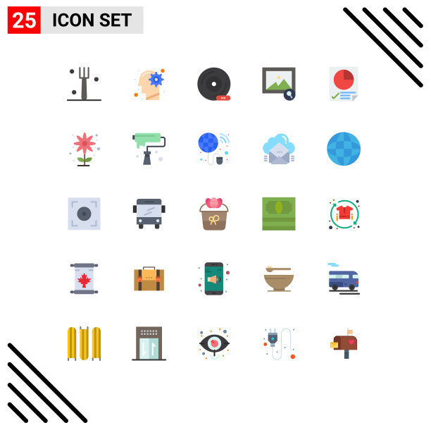 为文档搜索设置25种平面颜色图片下载