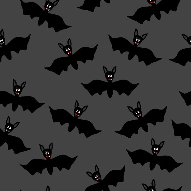 灰色背景上有齿蝠的无缝图案图片下载