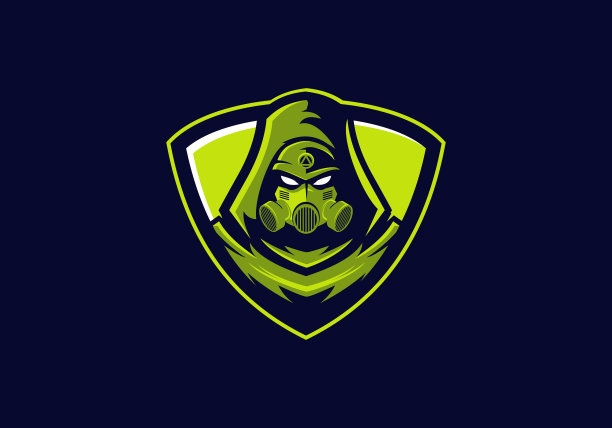 有毒气体面具忍者游戏吉祥物矢量插图图片下载