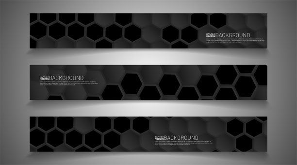 现代矢量设计横幅背景。抽象六边形创意概念图形布局模板。图片下载
