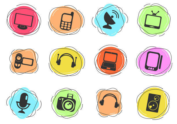 媒体简约图标图片下载