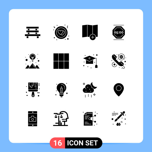 股票图标包16行符号和符号图片下载