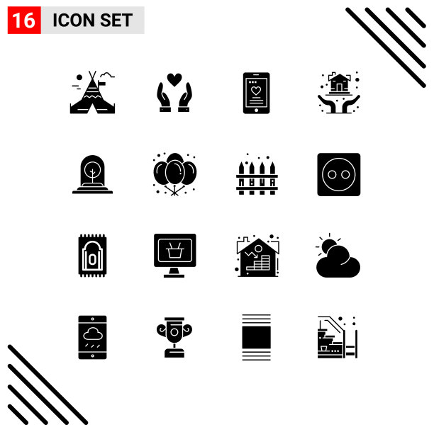 为树设置16个现代UI图标符号图片下载