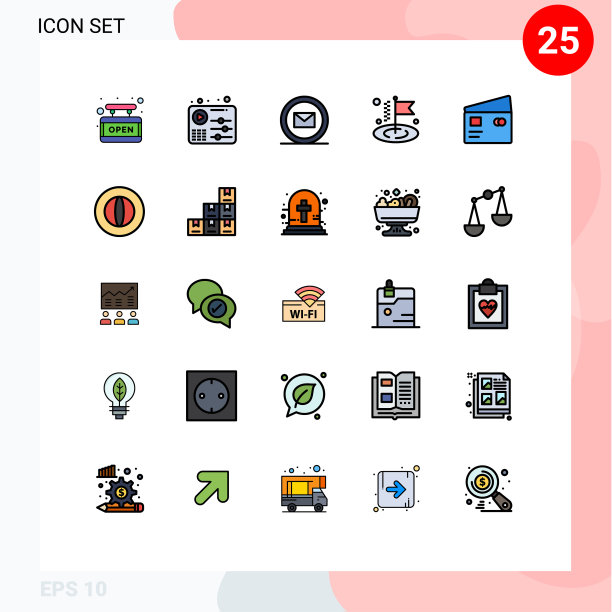 设置25商业填充线平面颜色包图片下载