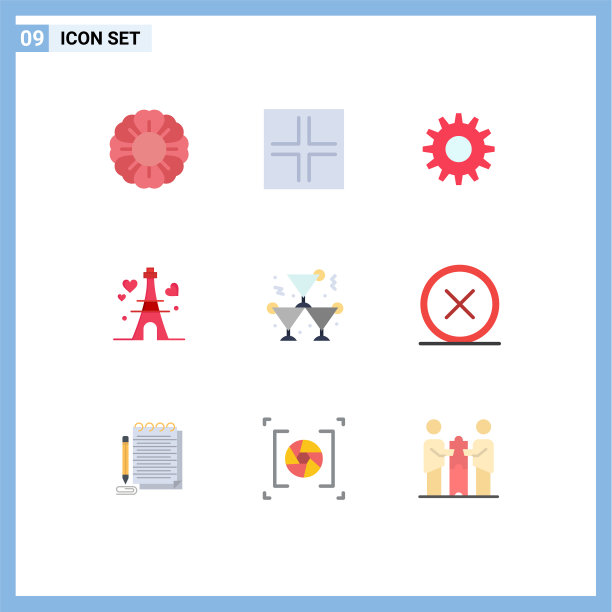 装9个创意单色圈派对图片下载