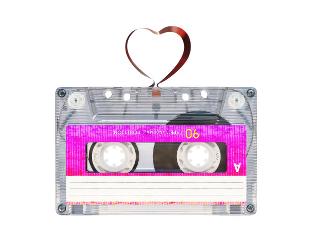 古董磁带磁带隔离在白色。音乐爱好者的概念图片下载
