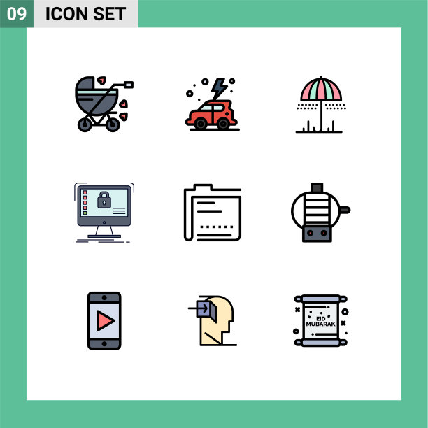 填充线平色包9个通用符号图片下载