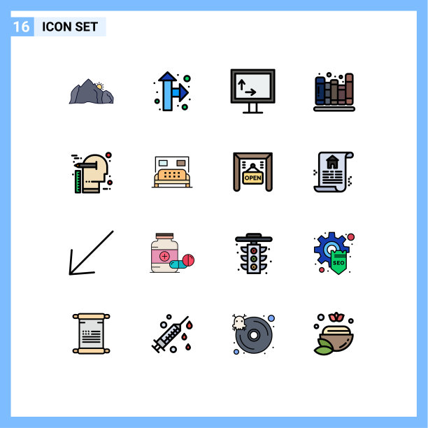 组16平色填充线标志和图片下载