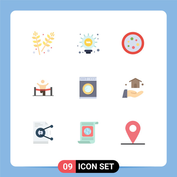 移动界面平面颜色设置9个象形图图片下载