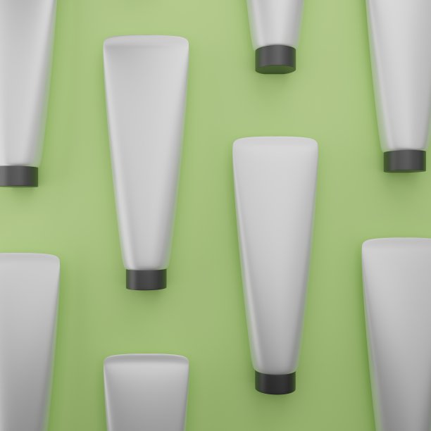 一套逼真的化妆品容器的空白模板图片下载