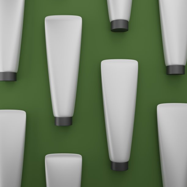 一套逼真的化妆品容器的空白模板图片下载