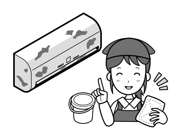 清洁非常脏的旧空调图片下载