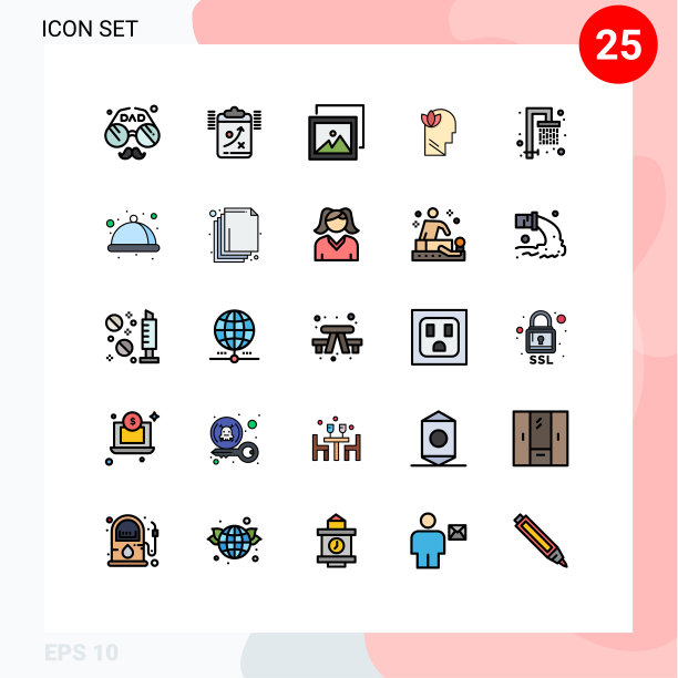 设置25商业填充线平面颜色包图片下载