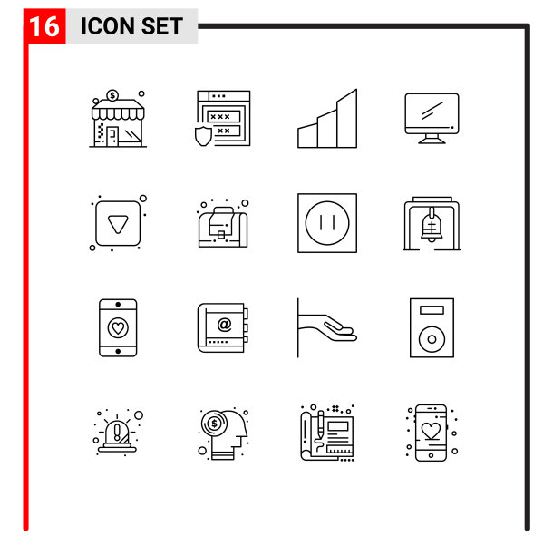 股票图标包16行符号和符号图片下载