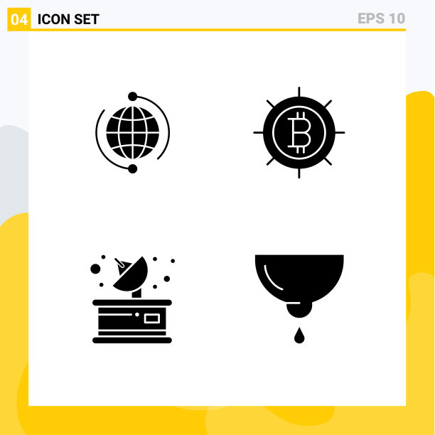 4固体字形概念的网站移动和图片下载