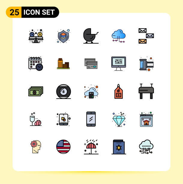 通用图标符号组25现代填充图片下载