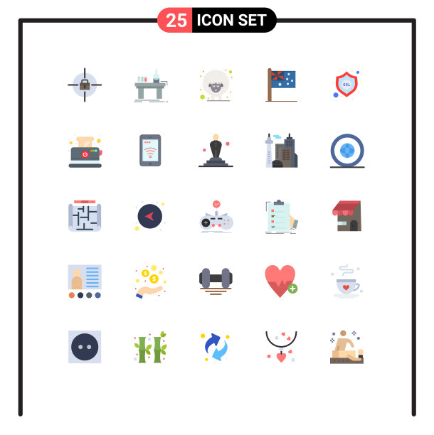 将25个单色标志和符号组合在一起图片下载