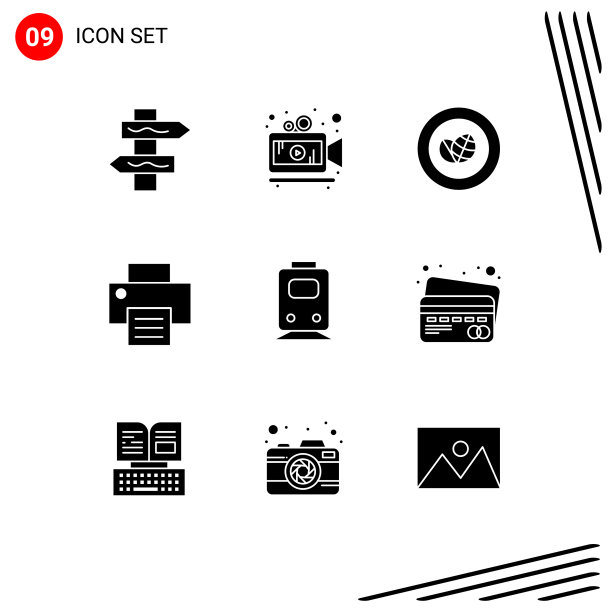 用户界面包9个基本立体字形图片下载