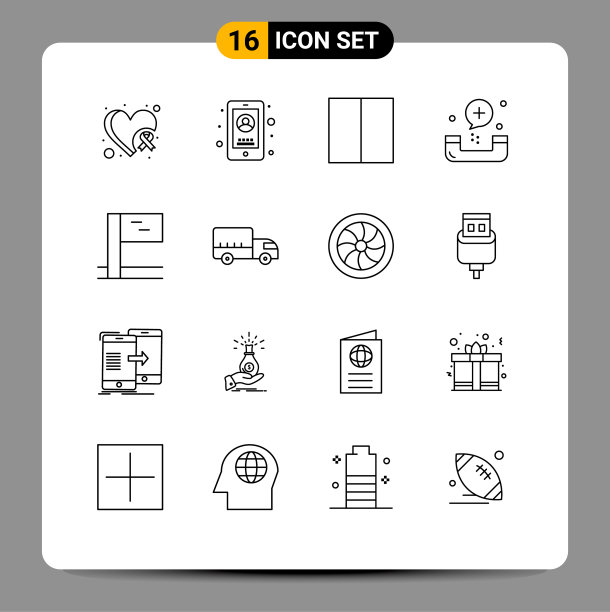 16个主题大纲和可编辑标志图片下载